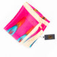 Bufanda prisma pavo real, 85 x 180 cms, rosa 100% seda vegana