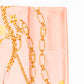 Bufanda cadenas regias, 85 x 180 cms, rosa, 100% seda vegana