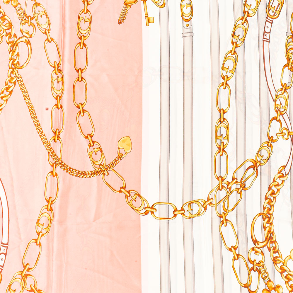 Bufanda cadenas regias, 85 x 180 cms, rosa, 100% seda vegana 4 