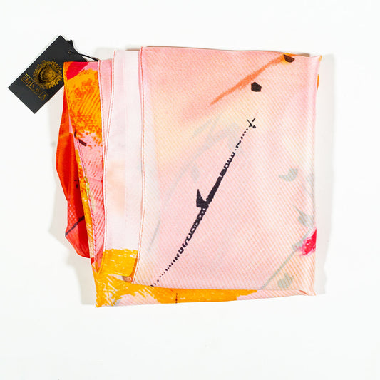 Bufanda lotus de noche, 85 x 180 cms, naranja, 100% seda vegana