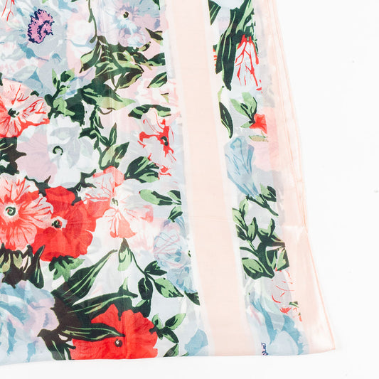 Bufanda brisa orquídea, 85 x 180 cms, blanco, 100% seda vegana