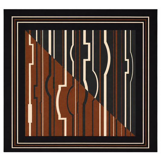 Pañuelo de seda «Desert Mirage», marrón óxido, 90 x 90 cm