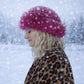 Gorro de invierno de piel sintética rosa – talla única