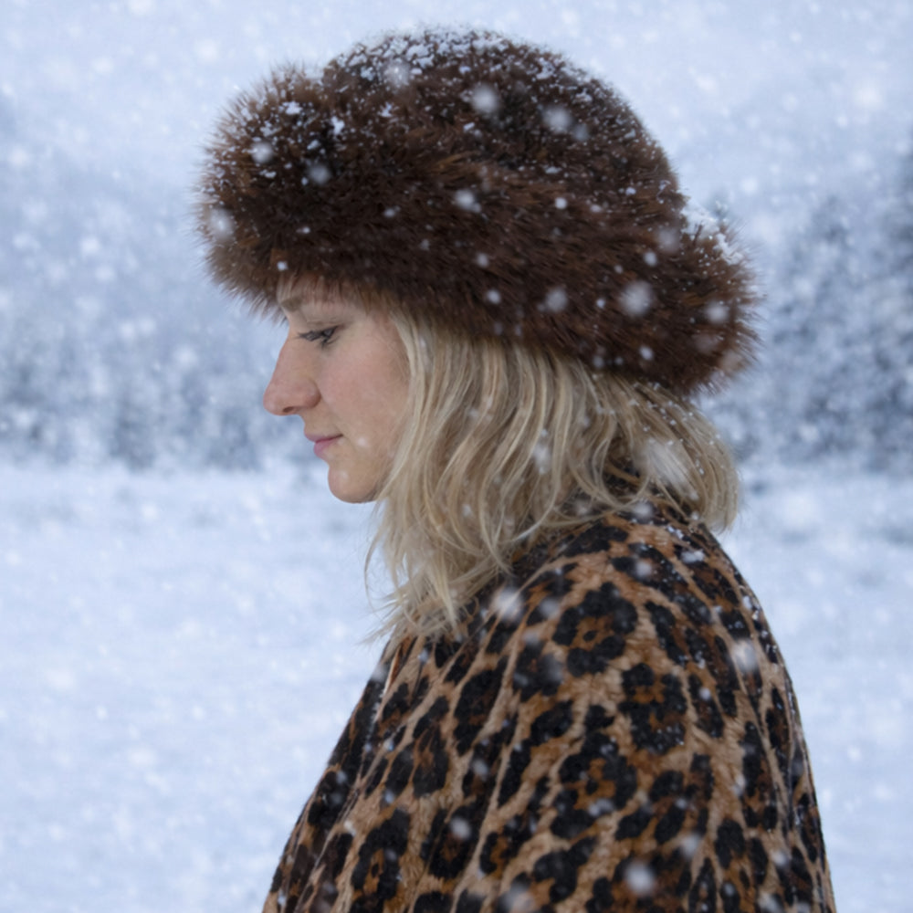 Gorro de invierno de piel sintética marrón – talla única 4 