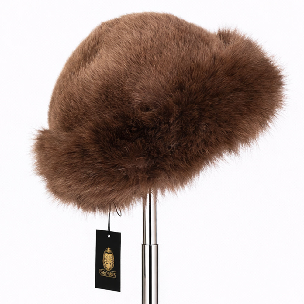 Gorro de invierno de piel sintética marrón – talla única 2 