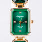 Reloj de Aleación Bañado en Oro con Cristal Emporia® Verde