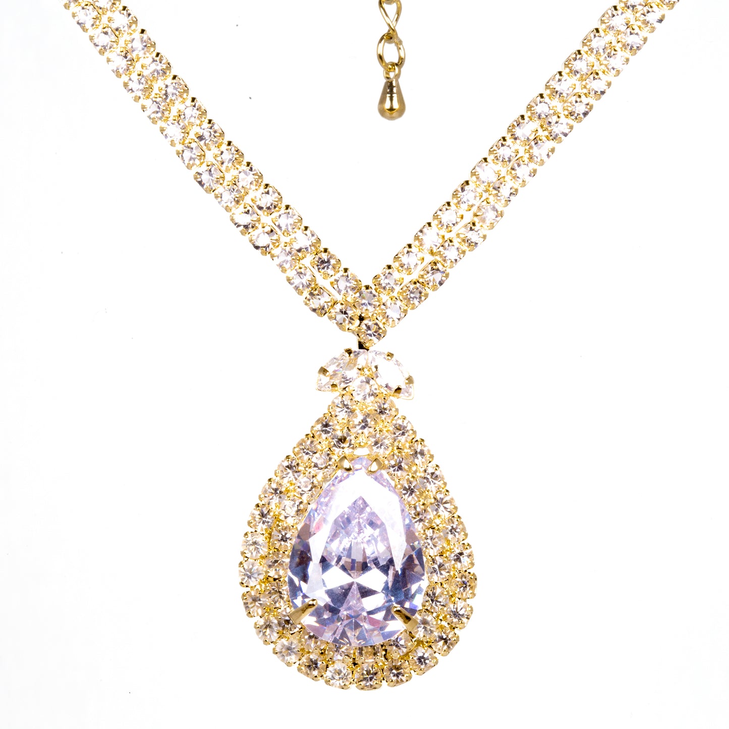 Conjunto de Aleación Bañado en Oro con Cristal Emporia® Blanco