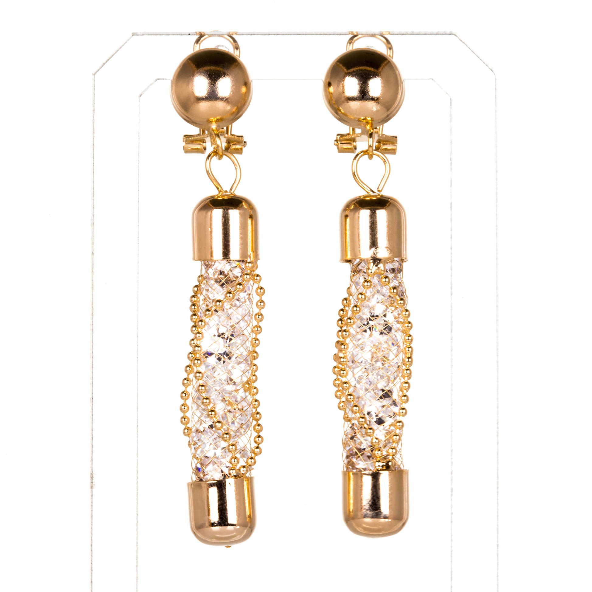 Conjunto de Aleación Bañado en Oro con Cristal Emporia® Blanco 3 