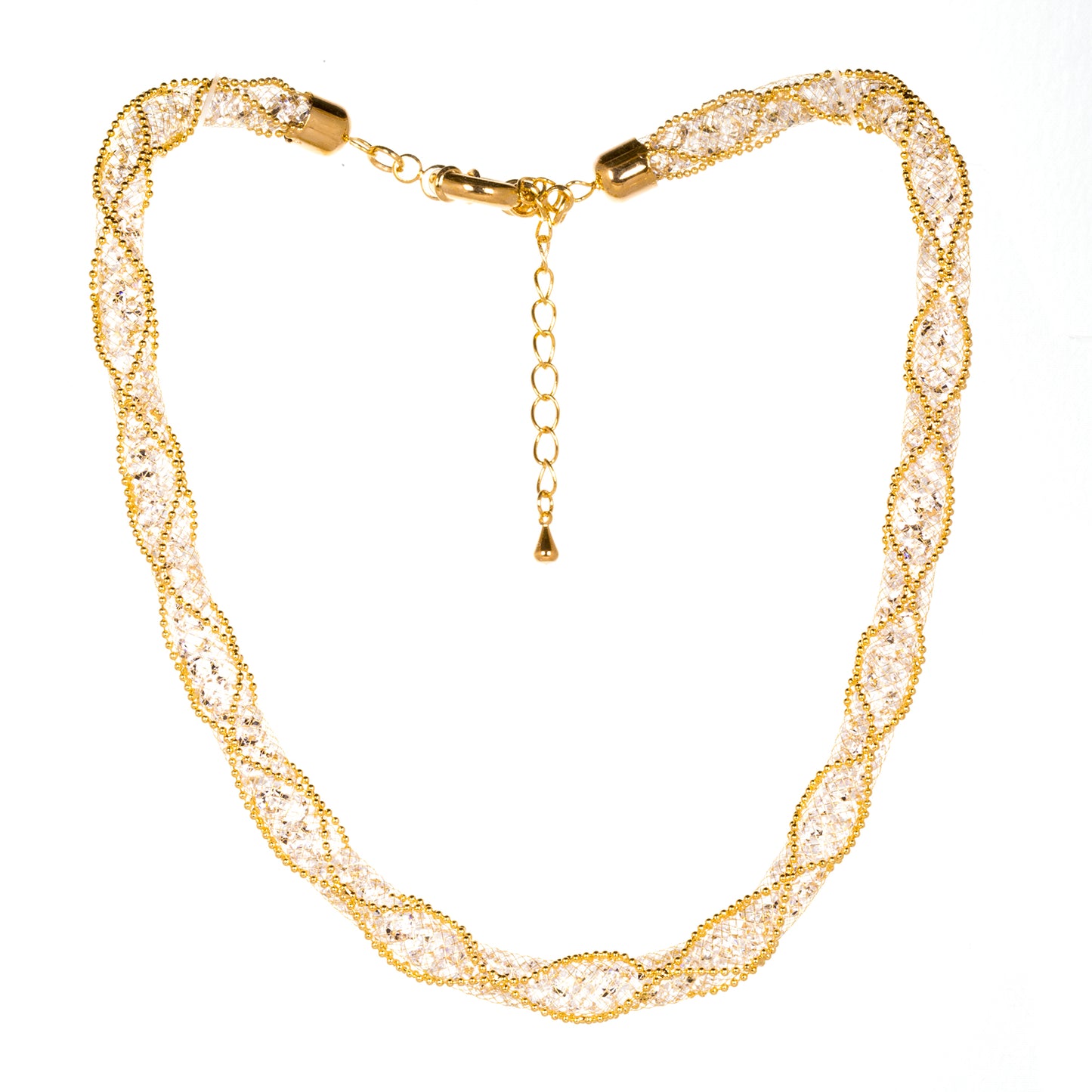 Conjunto de Aleación Bañado en Oro con Cristal Emporia® Blanco