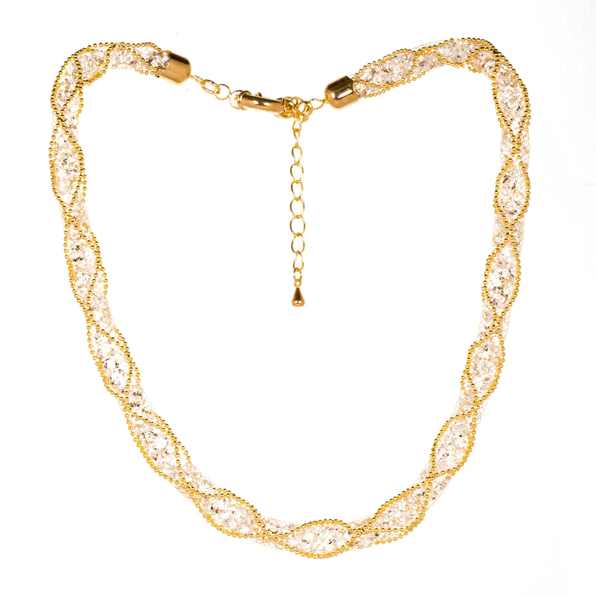 Conjunto de Aleación Bañado en Oro con Cristal Emporia® Blanco 2 