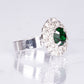 Conjunto de Aleación Bañado en Oro con Cristal Emporia® Verde y Cristal Emporia® Blanco ( Collar +Pendientes +Pulsera +Anillo )