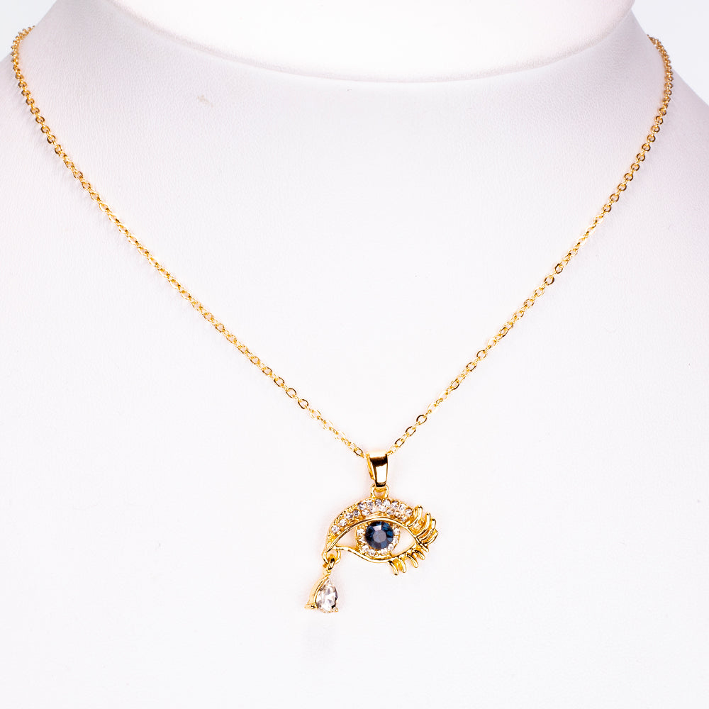 Collar de Aleación Bañado en Oro con Zafiro 2 