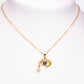 Collar de Aleación Bañado en Oro con Zafiro