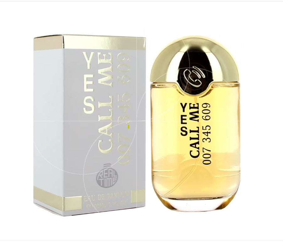 100 ml agua de perfume Real Time Yes Call Me, fragancia floral afrutada con notas dulces y orientales