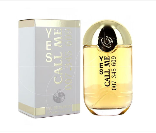 100 ml agua de perfume Real Time Yes Call Me, fragancia floral afrutada con notas dulces y orientales