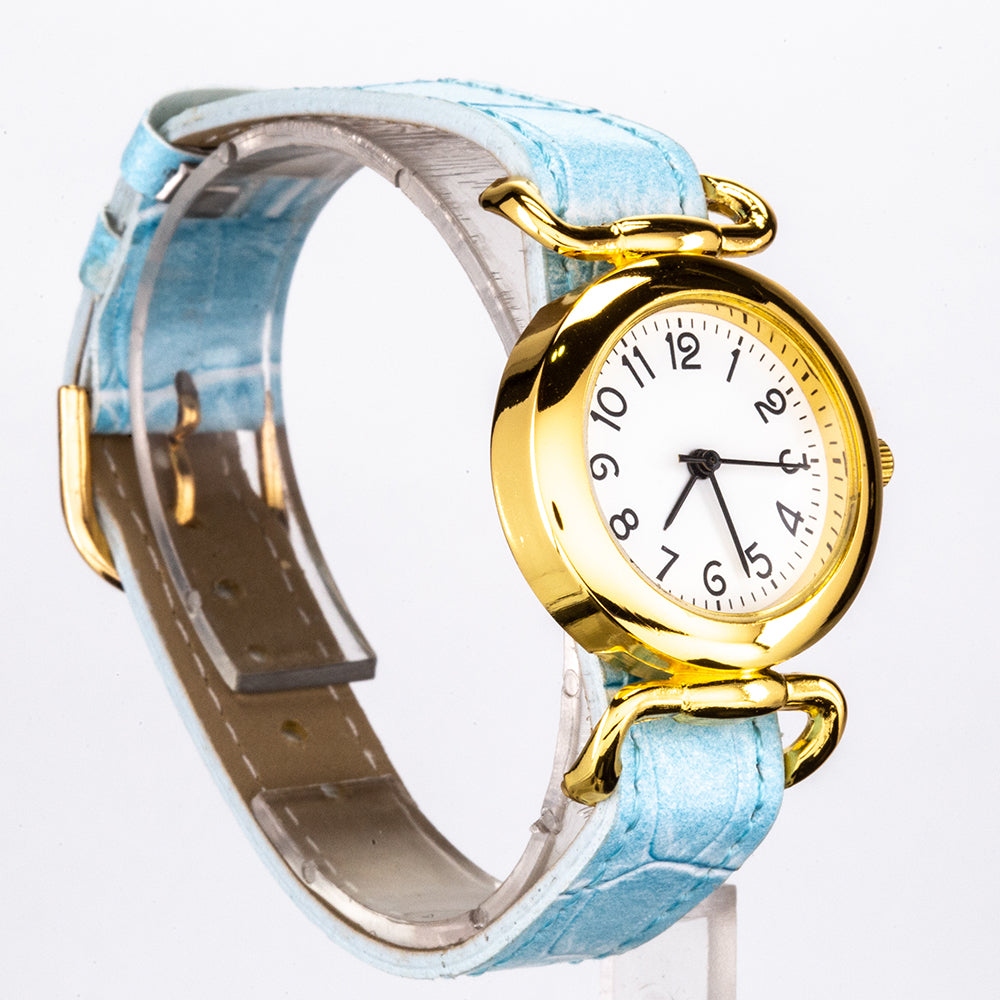 Reloj de Aleación Bañado en Oro con Cristal Emporia® Blanco