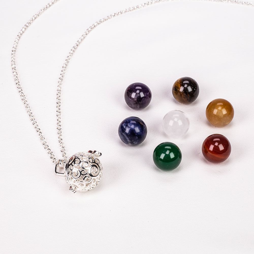 Collar de Aleación Bañado en Oro con Amatista y Cuarzo Claro 5 