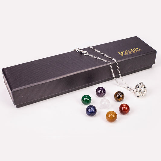 Collar de Aleación Bañado en Oro con Amatista y Cuarzo Claro