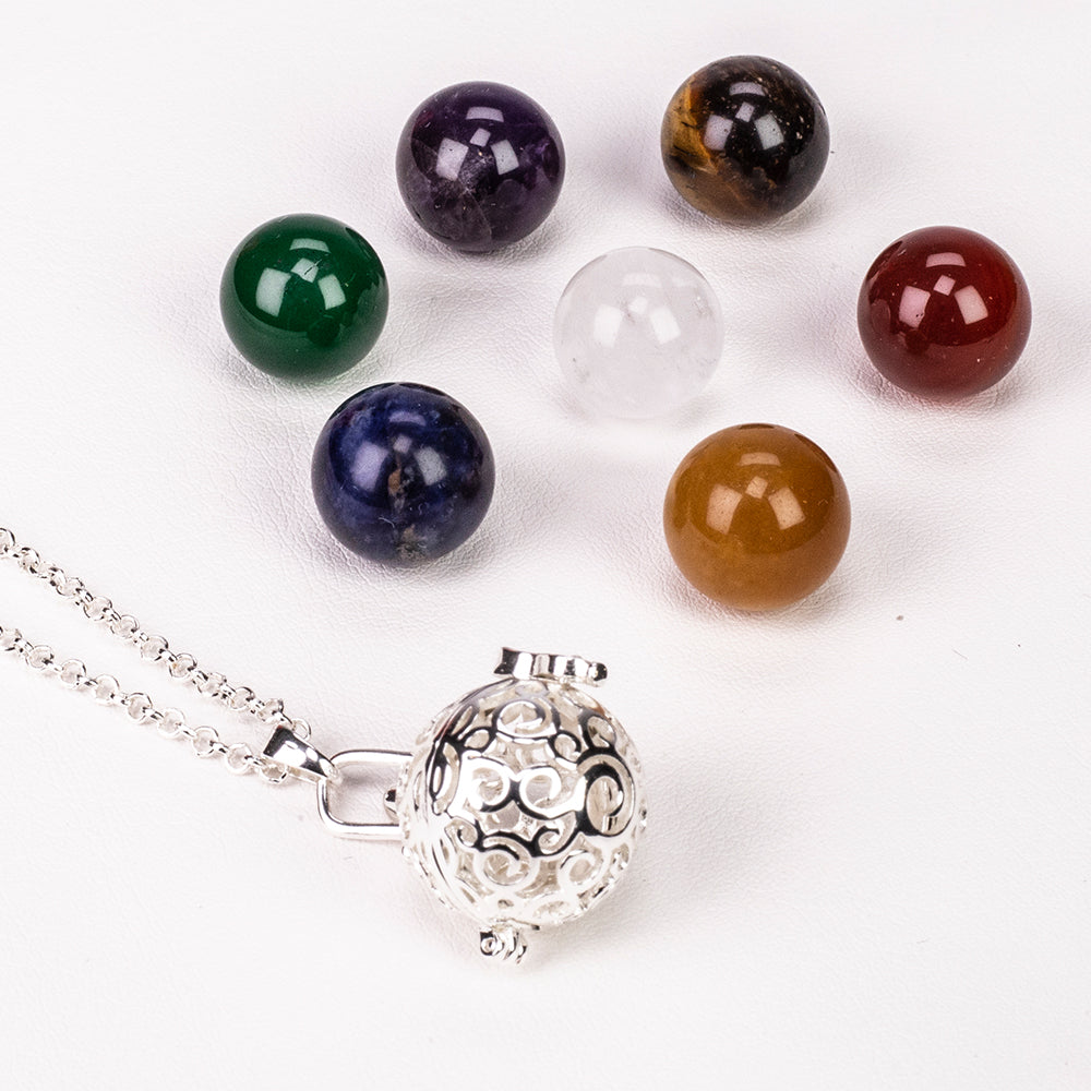 Collar de Aleación Bañado en Oro con Amatista y Cuarzo Claro