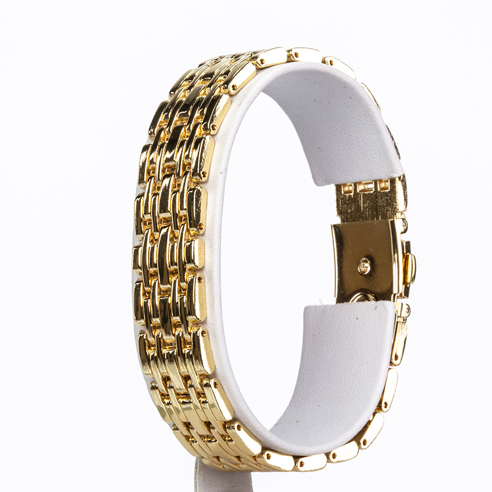 Reloj de Aleación Bañado en Oro con Rubí y Cristal Emporia® Blanco ( Pulsera )