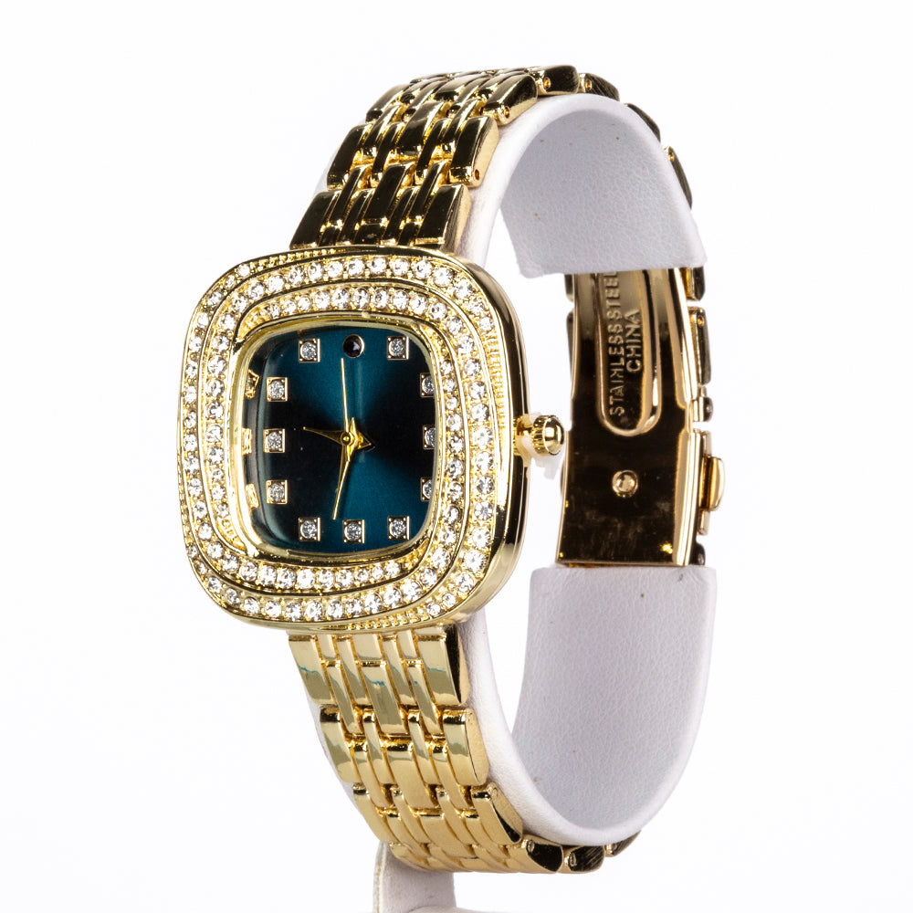 Reloj de Aleación Bañado en Oro con Zafiro y Cristal Emporia® Blanco ( Pulsera ) 5 
