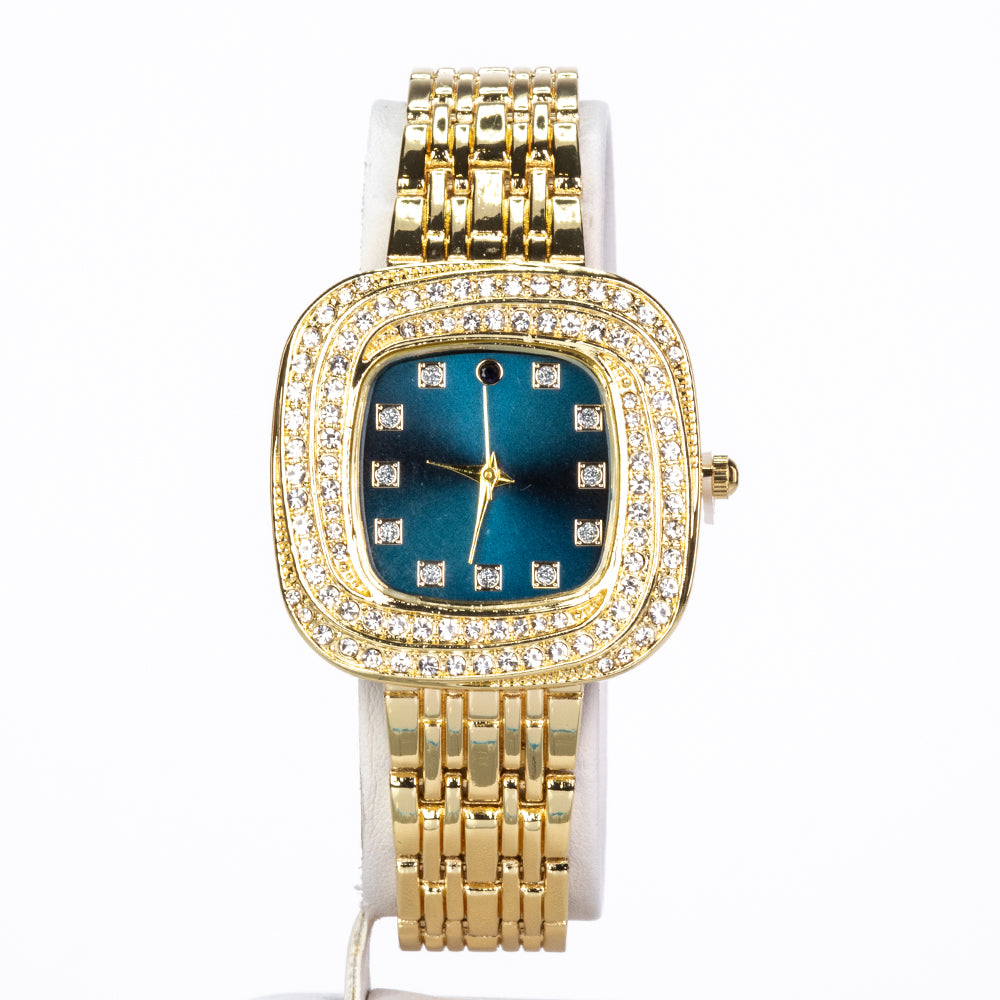 Reloj de Aleación Bañado en Oro con Zafiro y Cristal Emporia® Blanco ( Pulsera ) 6 