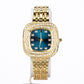 Reloj de Aleación Bañado en Oro con Zafiro y Cristal Emporia® Blanco ( Pulsera )
