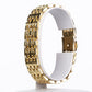 Reloj de Aleación Bañado en Oro con Zafiro y Cristal Emporia® Blanco ( Pulsera )