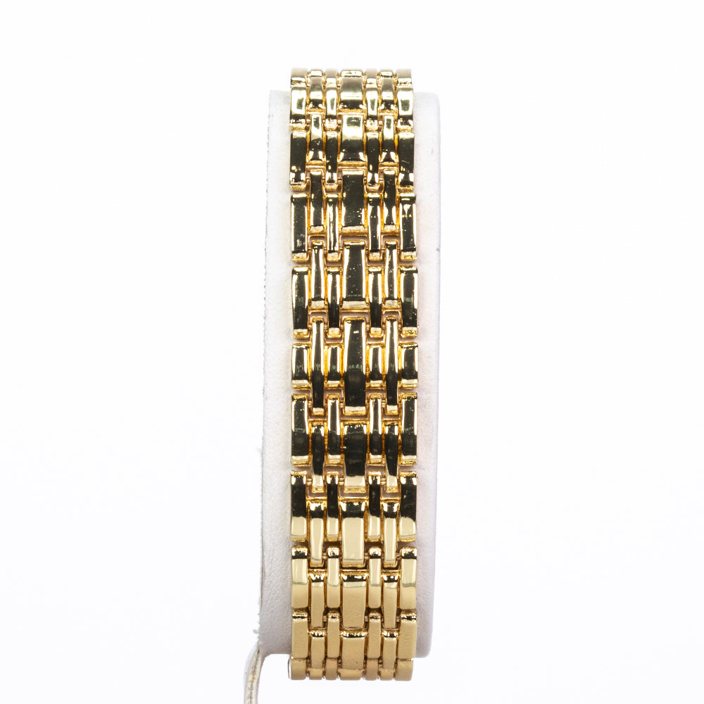 Reloj de Aleación Bañado en Oro con Zafiro y Cristal Emporia® Blanco ( Pulsera )