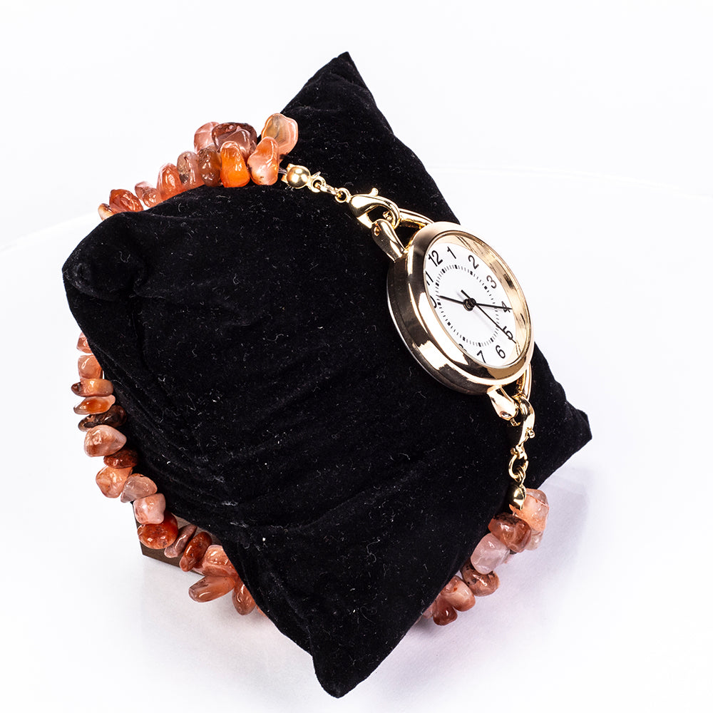 Reloj de Aleación Bañado en Oro con Turquesa y Amatista ( Pulsera ) 3 