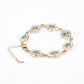 Conjunto de Aleación Bañado en Oro con Turquesa y Cristal Emporia® Blanco ( Collar +Pulsera )
