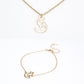 Conjunto de Aleación Bañado en Oro ( Collar +Pulsera +Colgante )