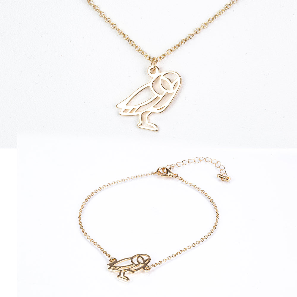 Conjunto de Aleación Bañado en Oro ( Collar +Pulsera )