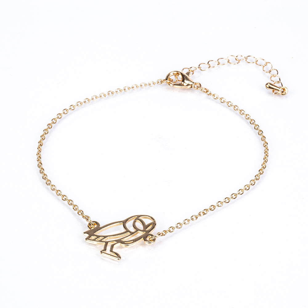 Conjunto de Aleación Bañado en Oro ( Collar +Pulsera )