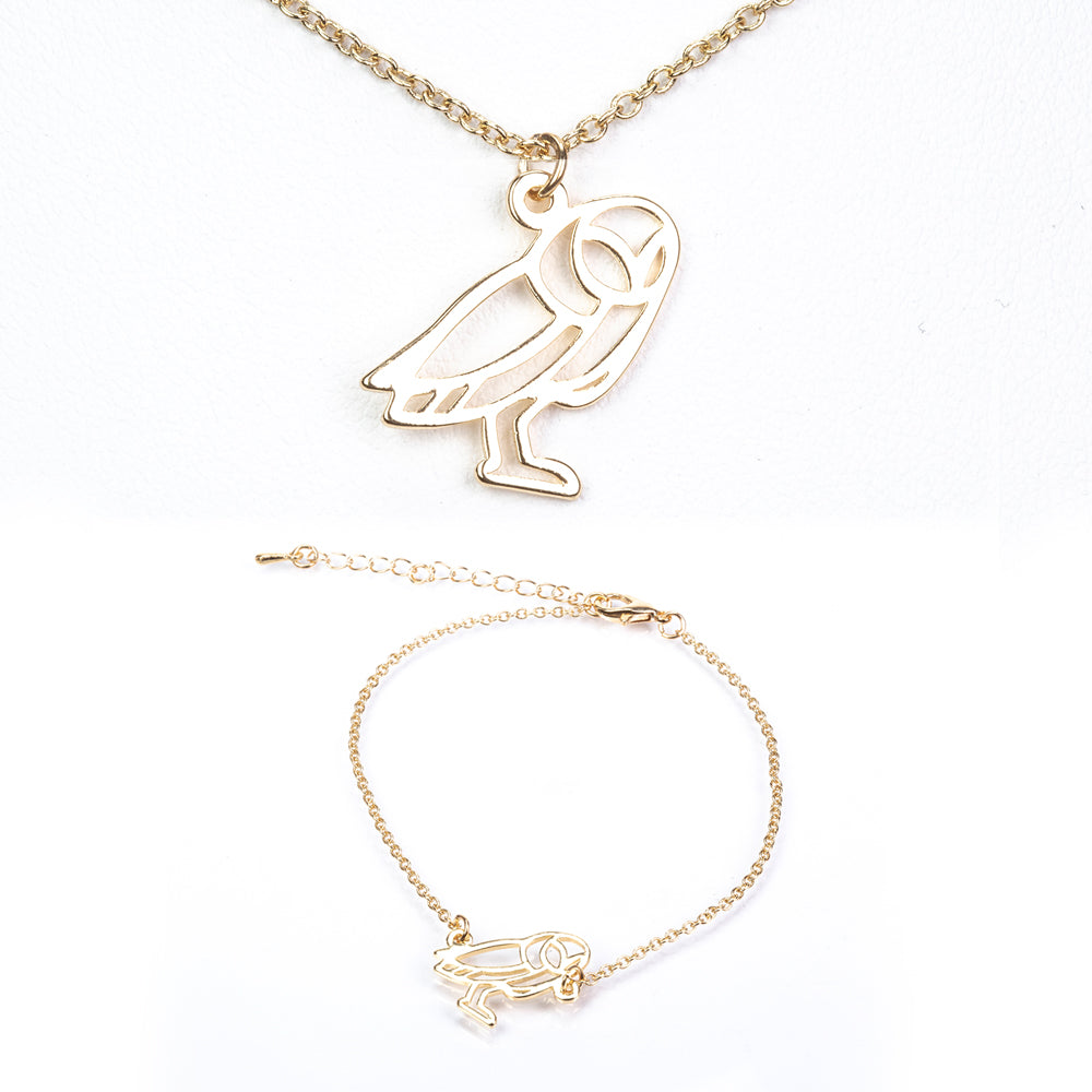 Conjunto de Aleación Bañado en Oro ( Collar +Pulsera )