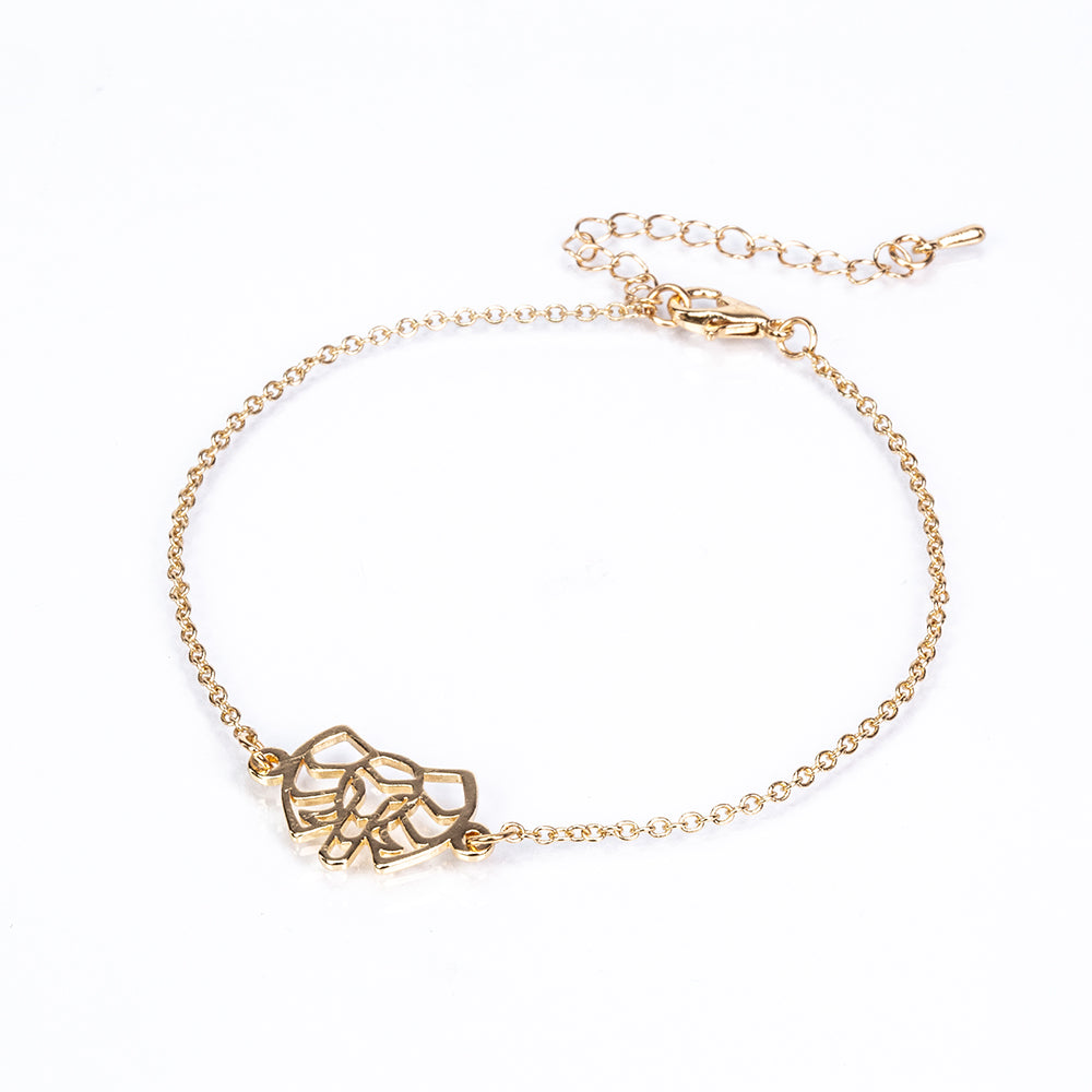 Conjunto de Aleación Bañado en Oro ( Collar +Pulsera )