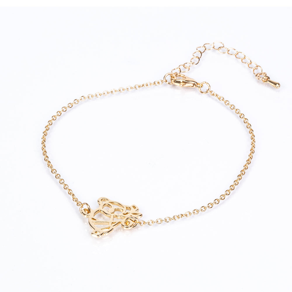 Conjunto de Aleación Bañado en Oro ( Collar +Pulsera )