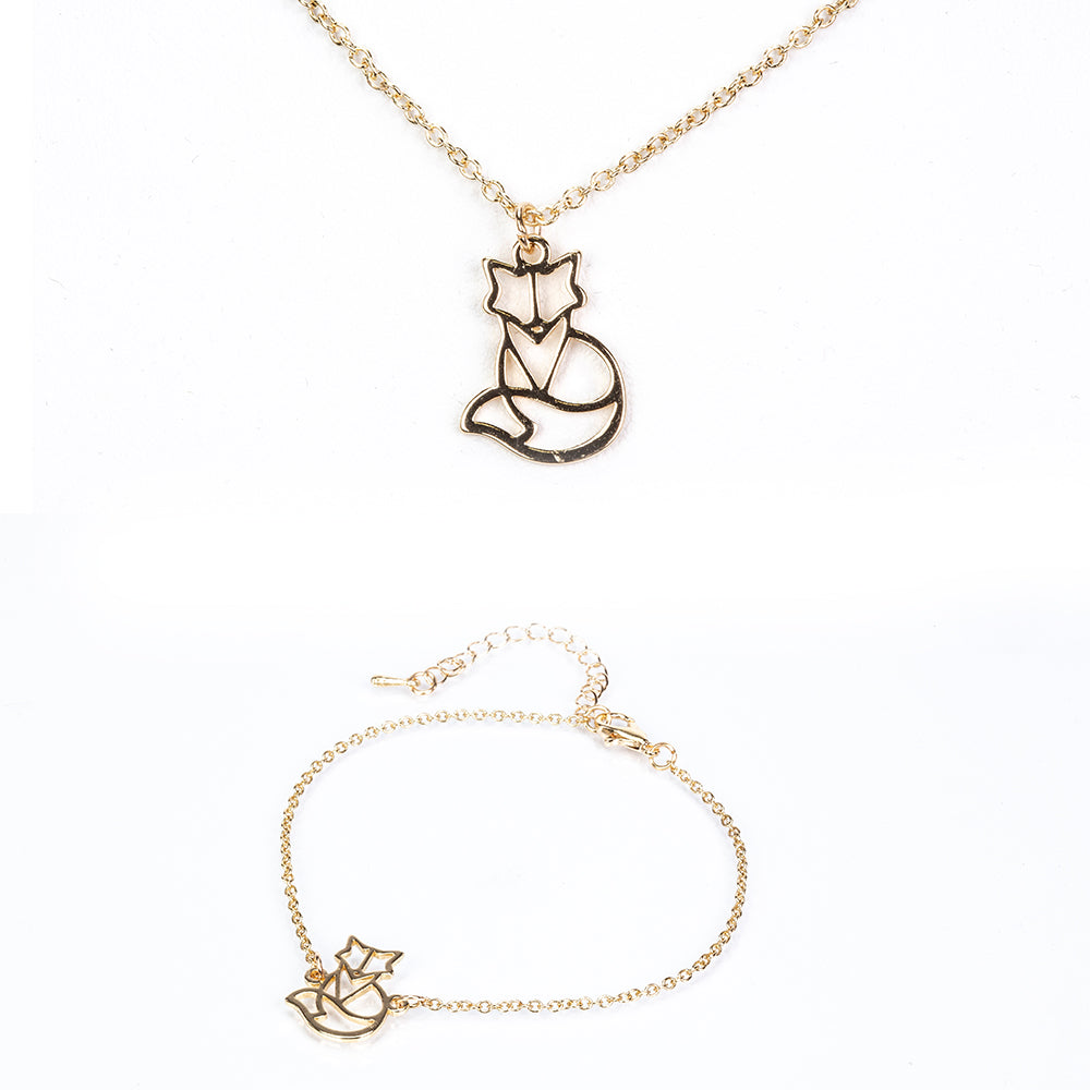 Conjunto de Aleación Bañado en Oro ( Collar +Pulsera ) 1 