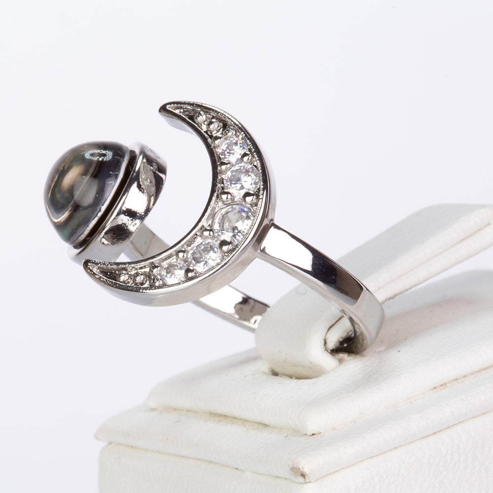 Anillo de Aleación Bañado en Oro con Cristal Emporia® Blanco 2 