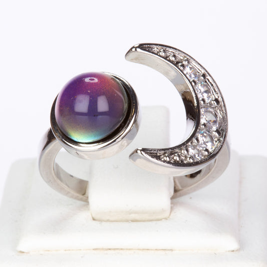 Anillo de Aleación Bañado en Oro con Cristal Emporia® Blanco