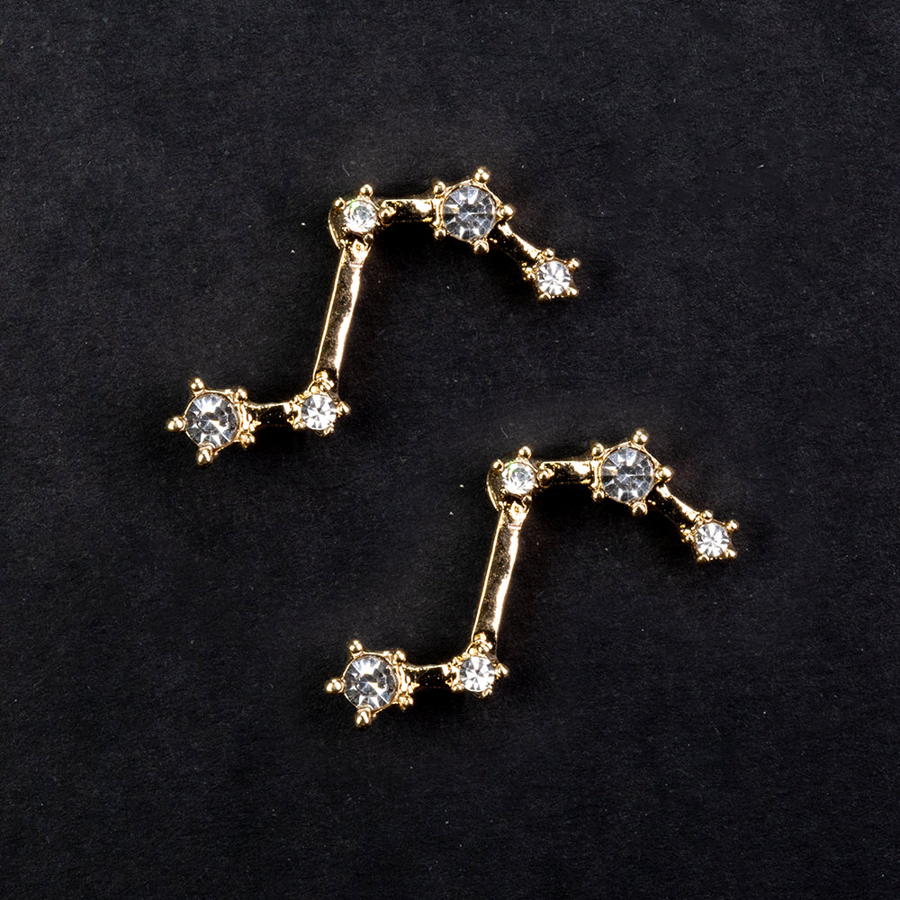 Aries Pendientes de Aleación Bañado en Oro con Cristal Emporia® Blanco 2 