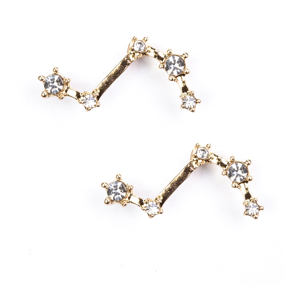 Aries Pendientes de Aleación Bañado en Oro con Cristal Emporia® Blanco 3 