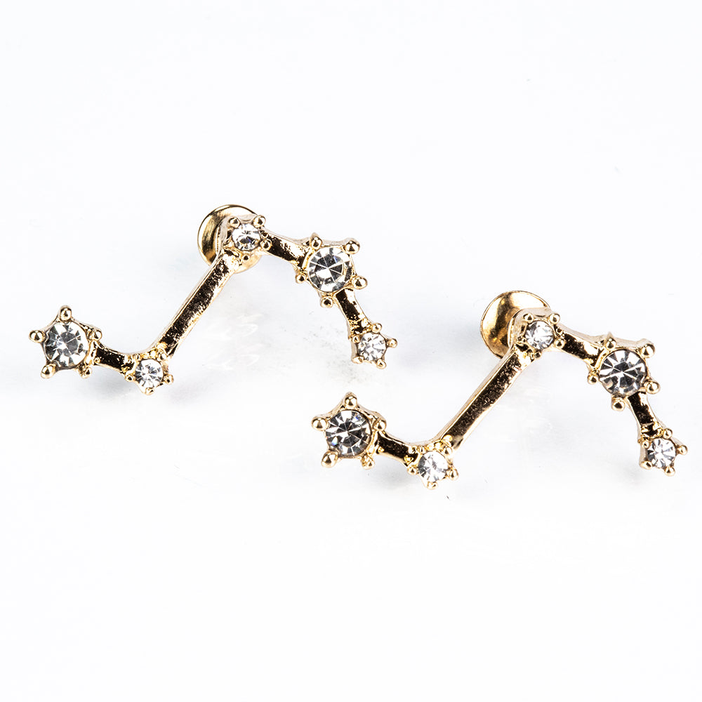 Aries Pendientes de Aleación Bañado en Oro con Cristal Emporia® Blanco 4 