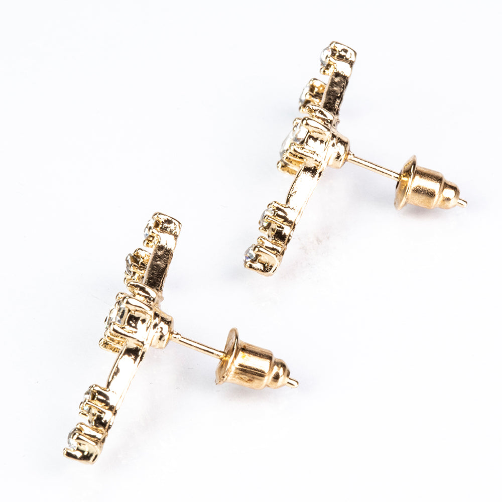 Tauro Pendientes de Aleación Bañado en Oro con Cristal Emporia® Blanco 5 