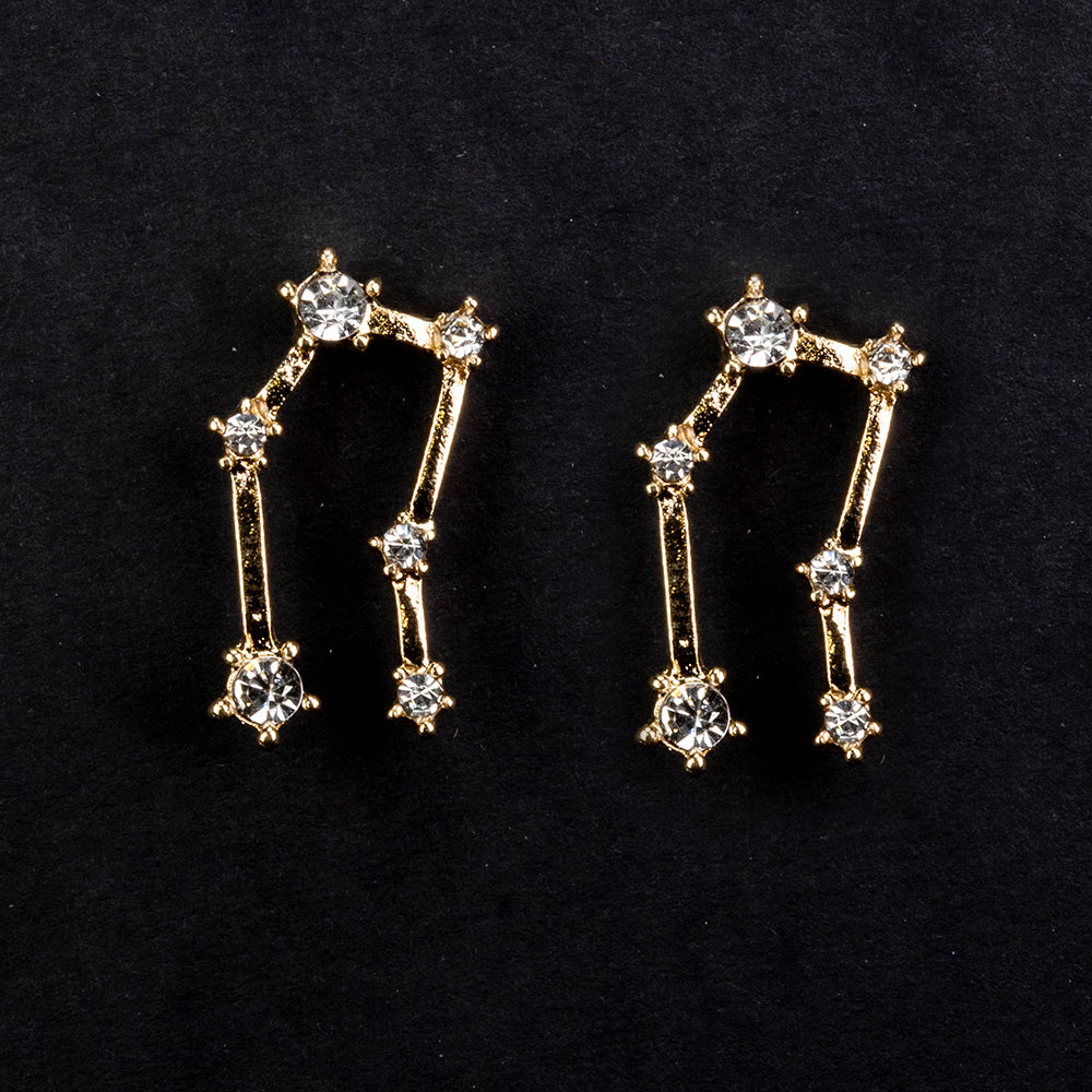 Géminis Pendientes de Aleación Bañado en Oro con Cristal Emporia® Blanco 2 