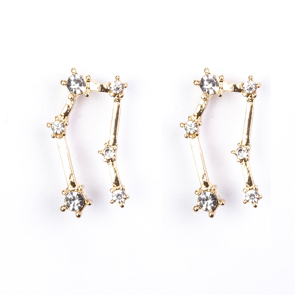 Géminis Pendientes de Aleación Bañado en Oro con Cristal Emporia® Blanco 3 