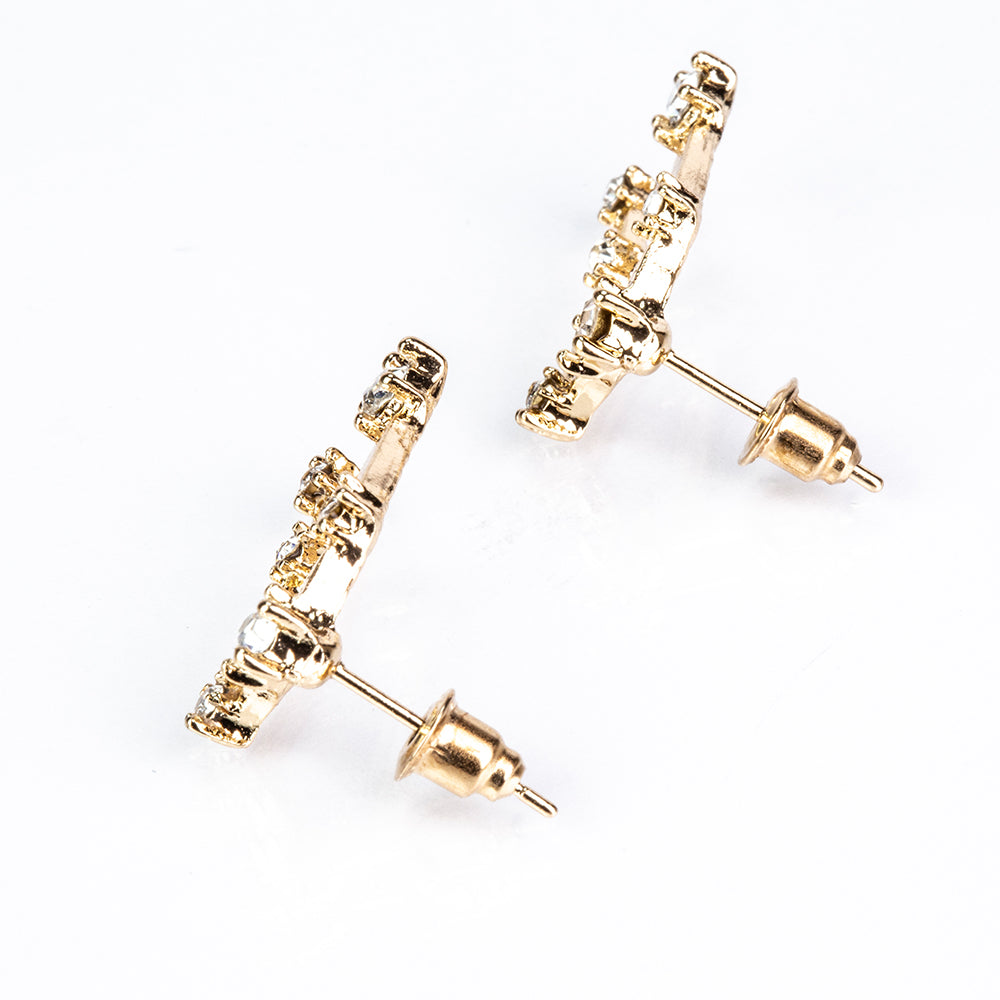 Géminis Pendientes de Aleación Bañado en Oro con Cristal Emporia® Blanco 5 