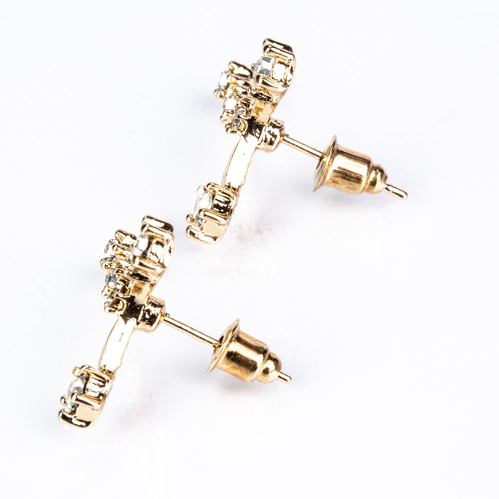 Cancer Pendientes de Aleación Bañado en Oro con Cristal Emporia® Blanco 5 