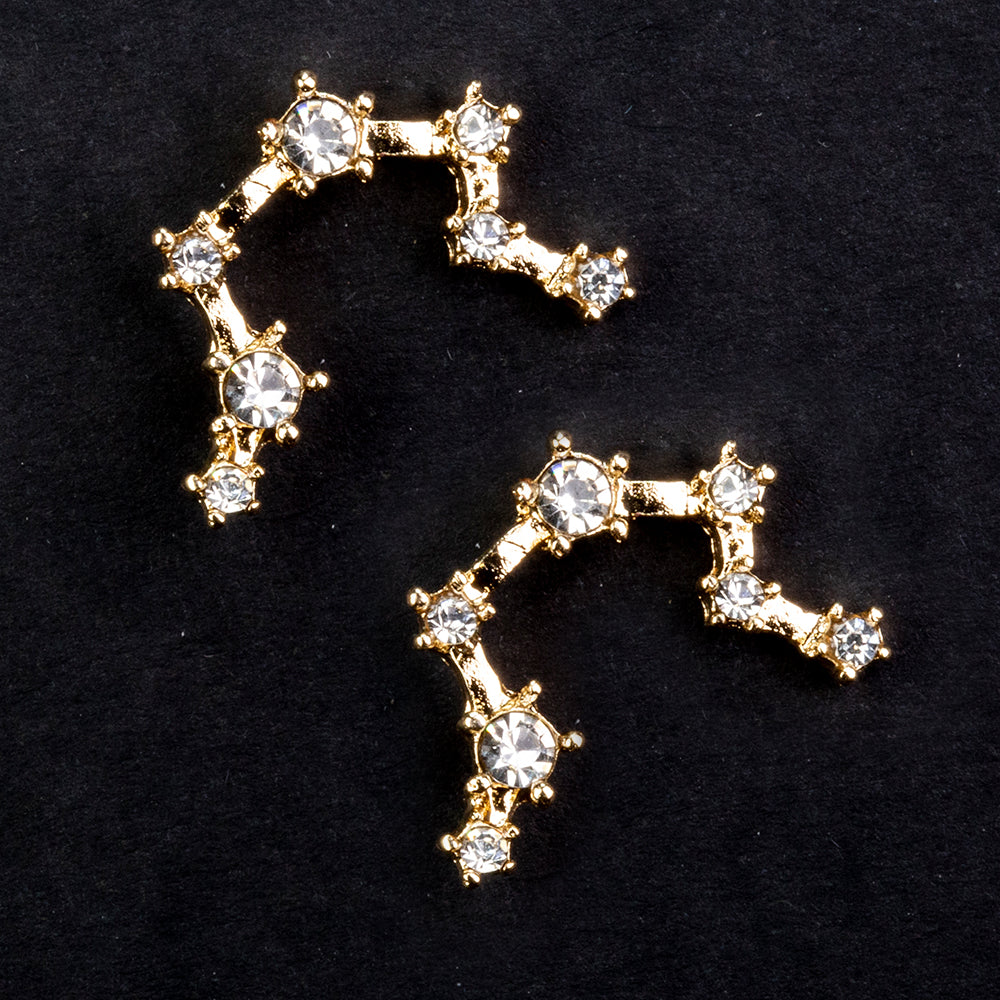 Acuario Pendientes de Aleación Bañado en Oro con Cristal Emporia® Blanco 2 