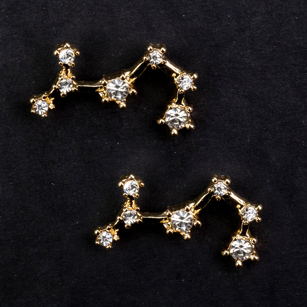 Escorpio Pendientes de Aleación Bañado en Oro con Cristal Emporia® Blanco 2 